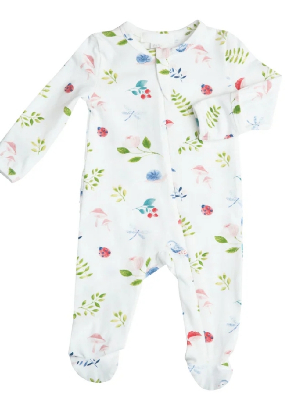 Baby Girls Angel Dear Natures Notebook Zipper Ruffle Footie 3-6 Months